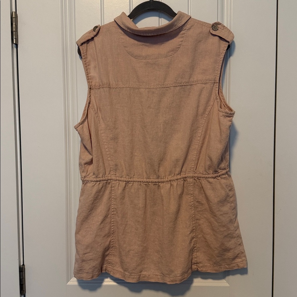 Wallflower Linen Blend Vest Pink Zip Up
Flap Pockets Collar Sz XL - Picture 5 of 10